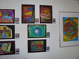 Ausstellung "Sch�ler malen nach Hundertwasser"