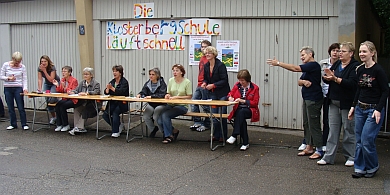 Das Team zum Zählen der gelaufenen Runden